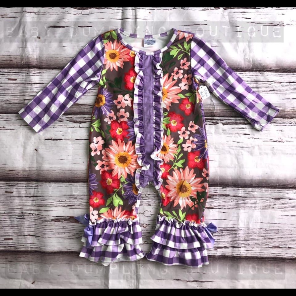 Purple Floral Romper